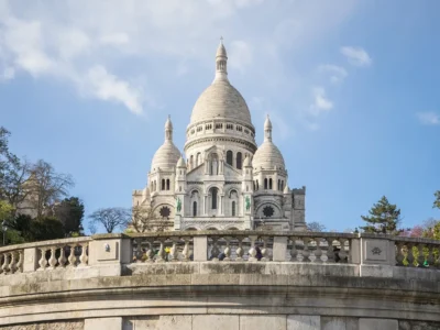 Sunrise view from Montmartre steps overlooking Paris rooftops