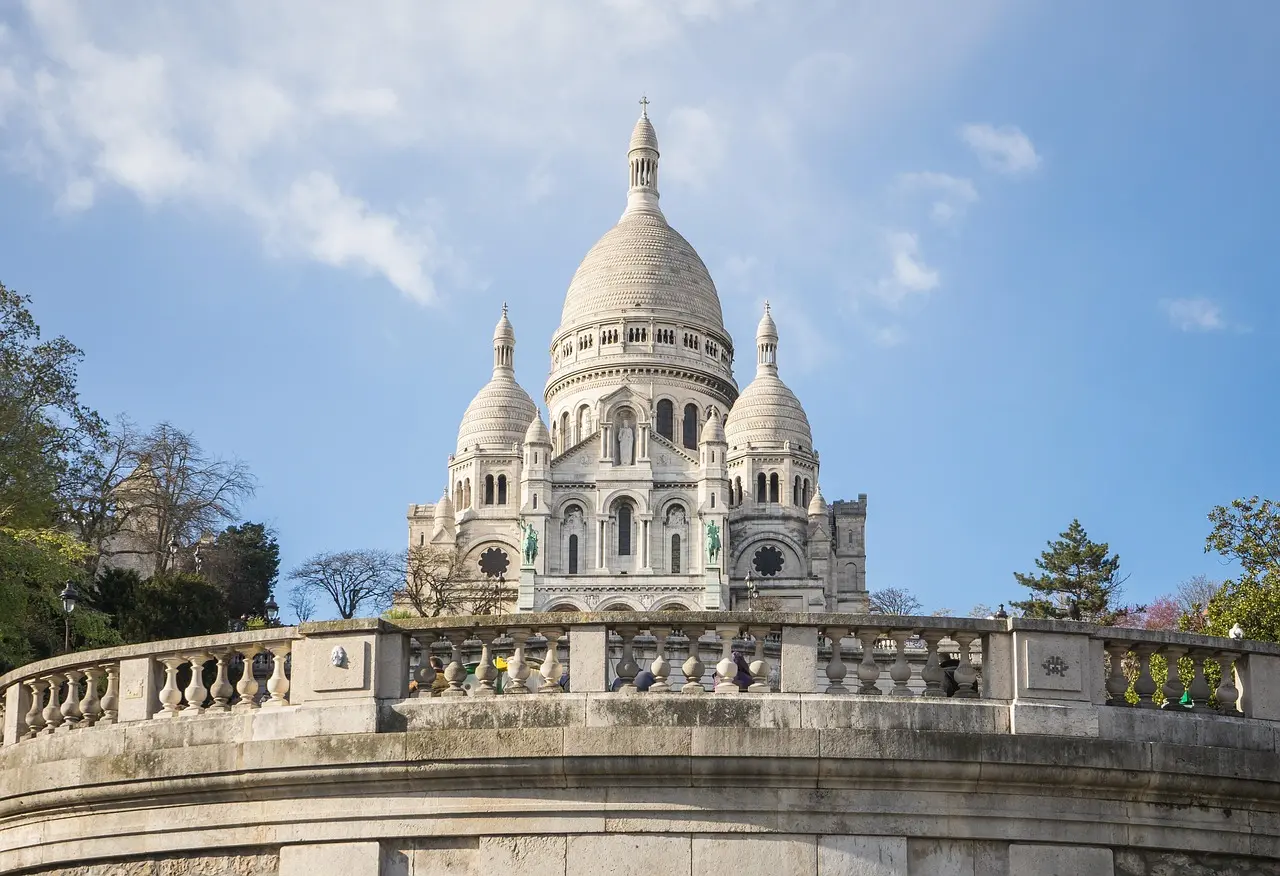 Sunrise view from Montmartre steps overlooking Paris rooftops