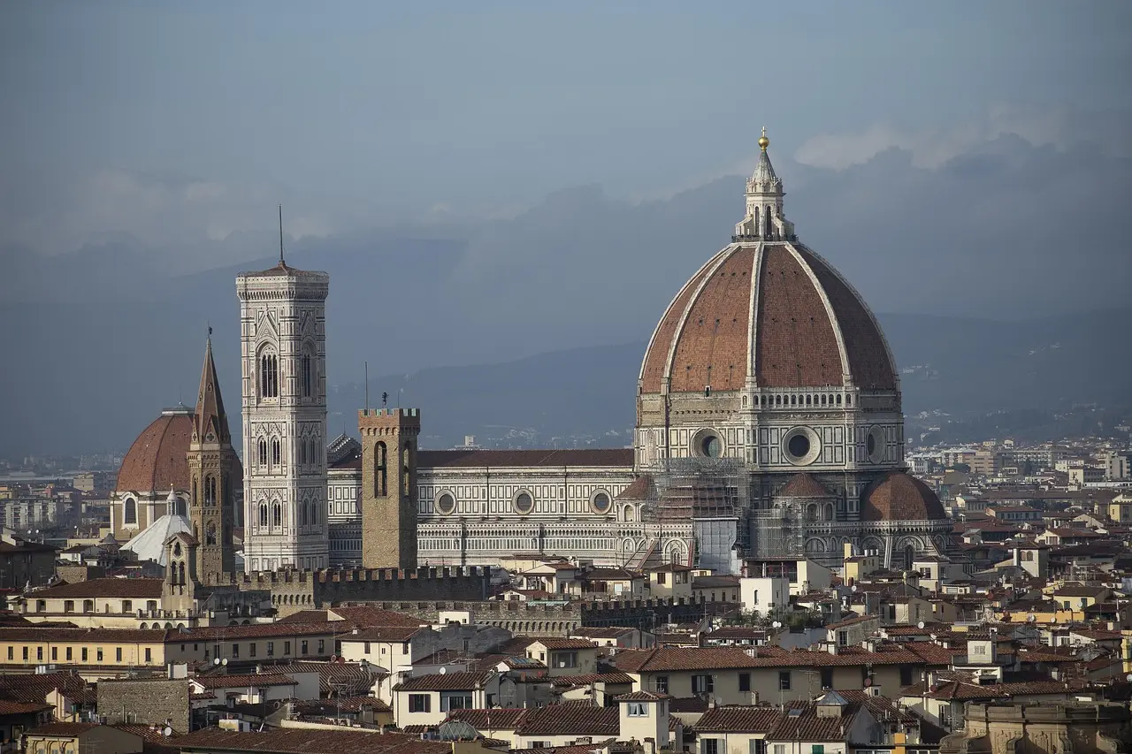 Sunset view from Piazzale Michelangelo overlooking Florence and the Arno River